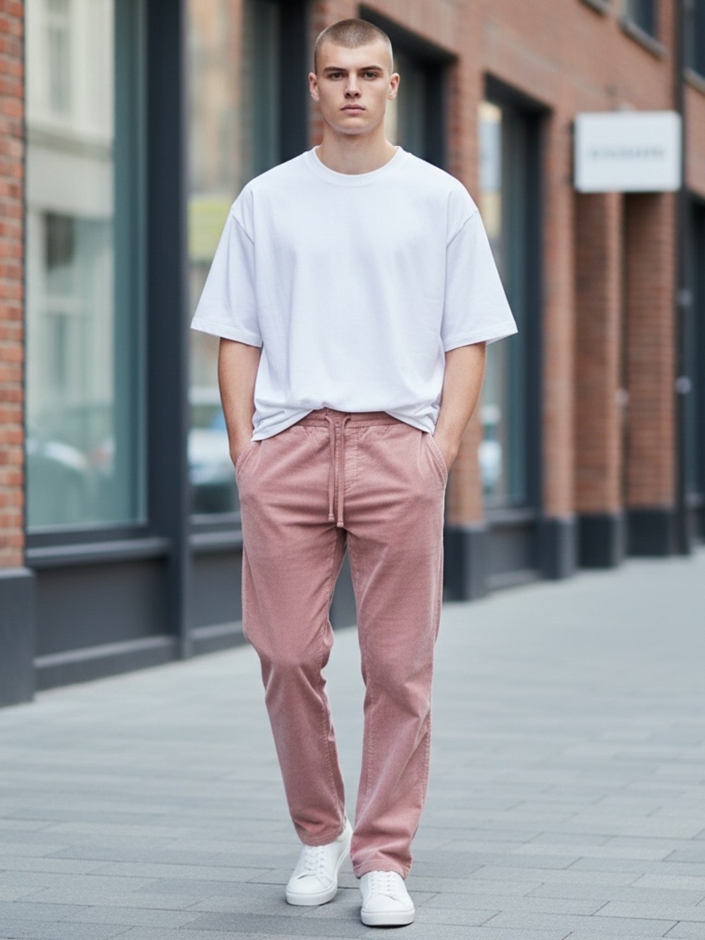 MARINE LAYER Saturday Relaxed Fit Corduroy Pant Rose M